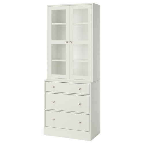 HAVSTA storage combination w glass-doors, white, 81x47x212 cm