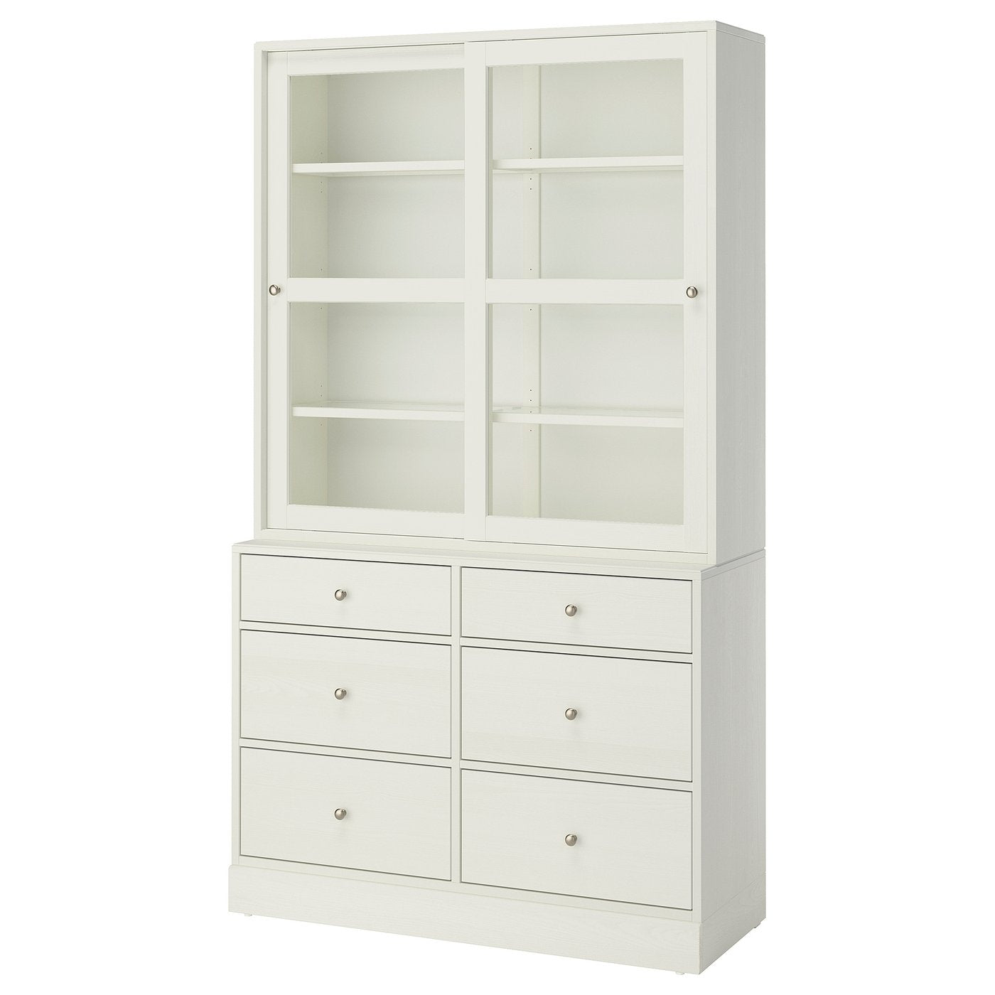 HAVSTA storage combination w glass-doors, white, 53x212x35 cm