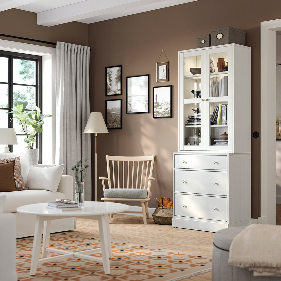 HAVSTA storage combination w glass-doors, white, 81x47x212 cm