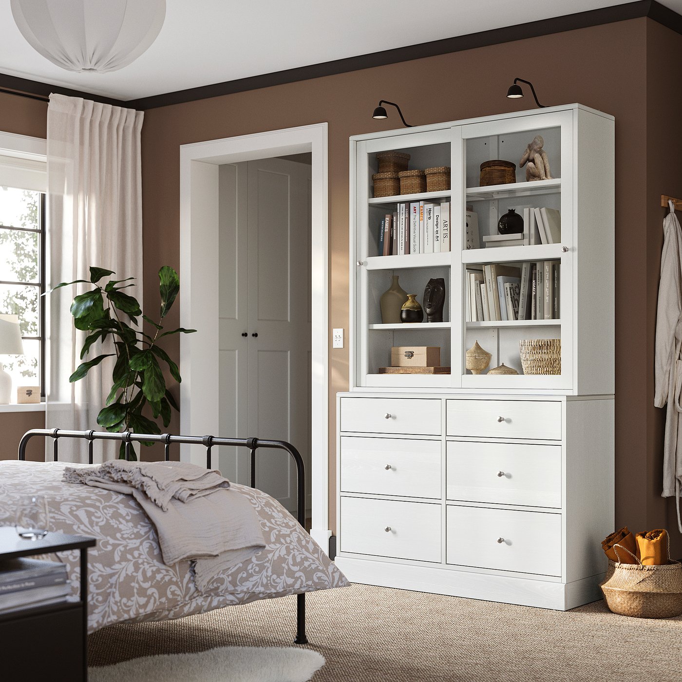 HAVSTA storage combination w glass-doors, white, 53x212x35 cm