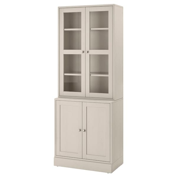Ikea HAVSTA - Storage combination w glass-doors, grey-beige, 81x47x212 cm