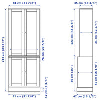 HAVSTA - Storage combination with doors, white, 81x47x212 cm