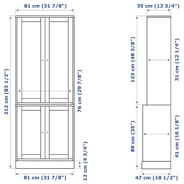 HAVSTA - Storage combination with doors, white, 81x47x212 cm