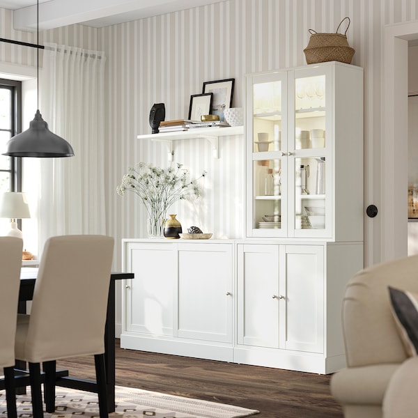 HAVSTA - Cabinet with sliding doors, white,202x47x212 cm