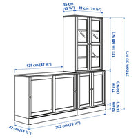 HAVSTA - Storage combination w sliding doors, white, 202x47x212 cm