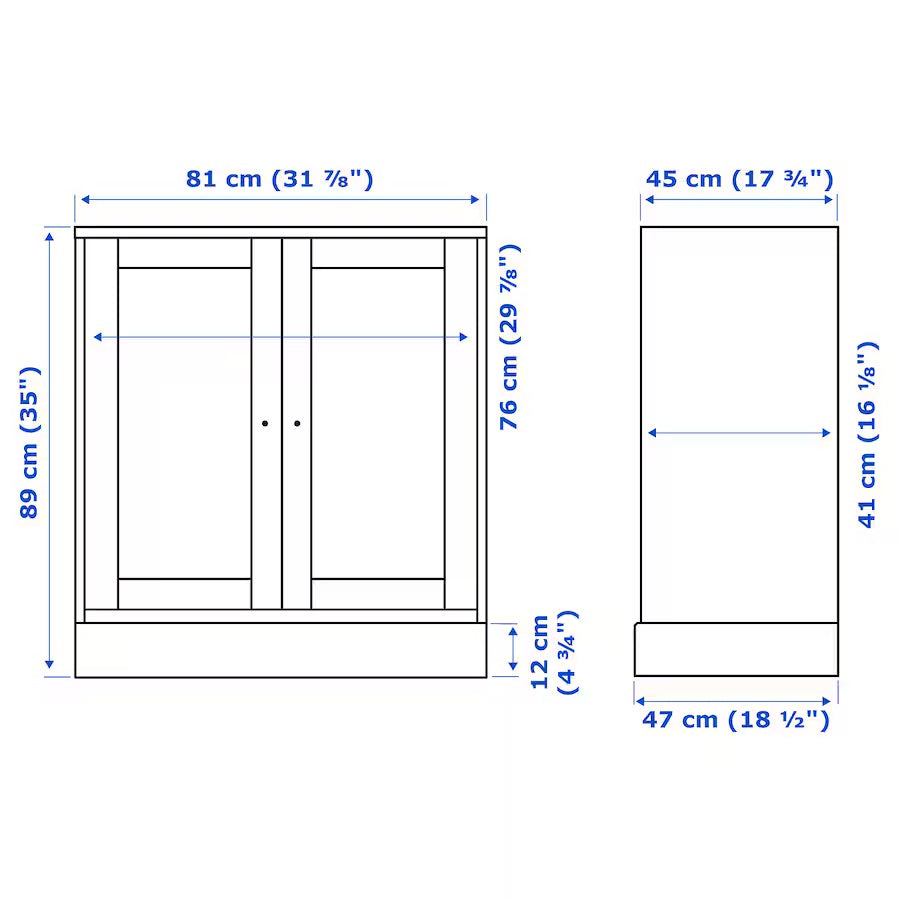 HAVSTA - Cabinet with plinth, white, 81x47x89 cm