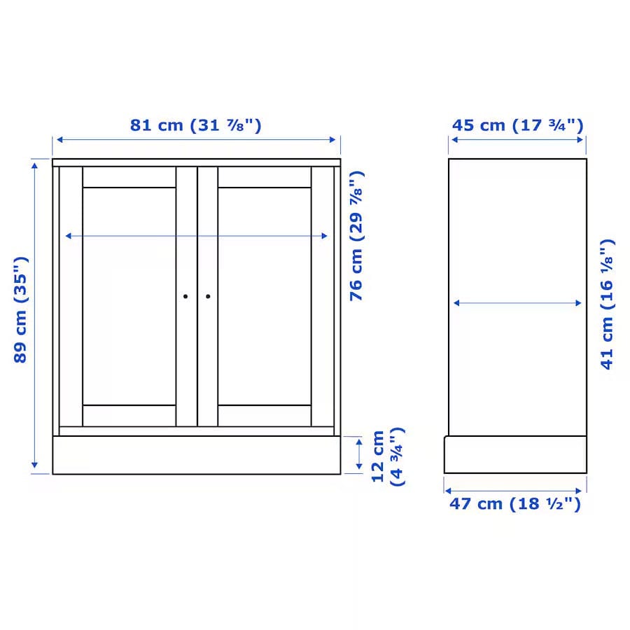 Ikea HAVSTA - Cabinet with plinth, white, 81x47x89 cm