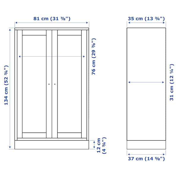 HAVSTA - Cabinet with plinth, white, 81x37x134 cm