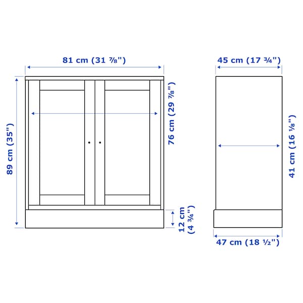 HAVSTA - Cabinet with plinth, grey-beige, 81x47x89 cm