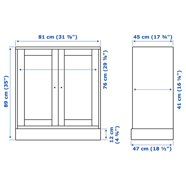 HAVSTA cabinet with plinth, grey-beige, 81x47x89 cm