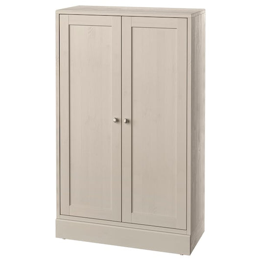 HAVSTA - Cabinet with plinth, grey-beige, 81x37x134 cm