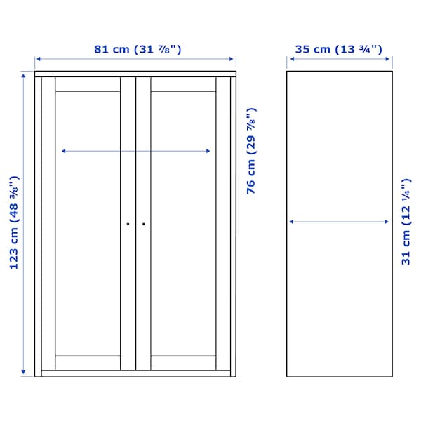 HAVSTA - Cabinet, grey-beige, 81x35x123 cm