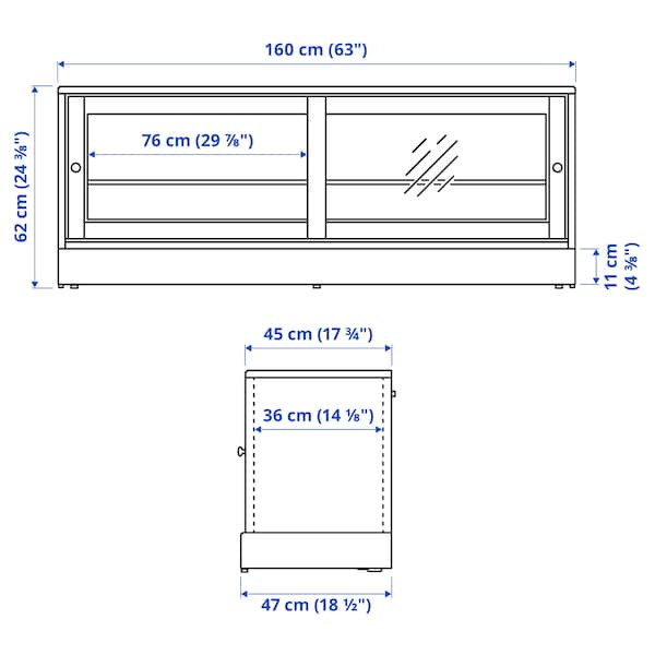 HAVSTA - TV bench with plinth, white, 160x47x62 cm