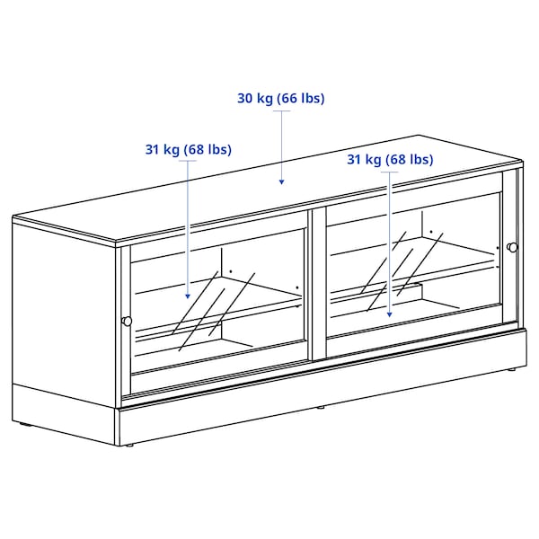 HAVSTA - TV bench with plinth, white, 160x47x62 cm