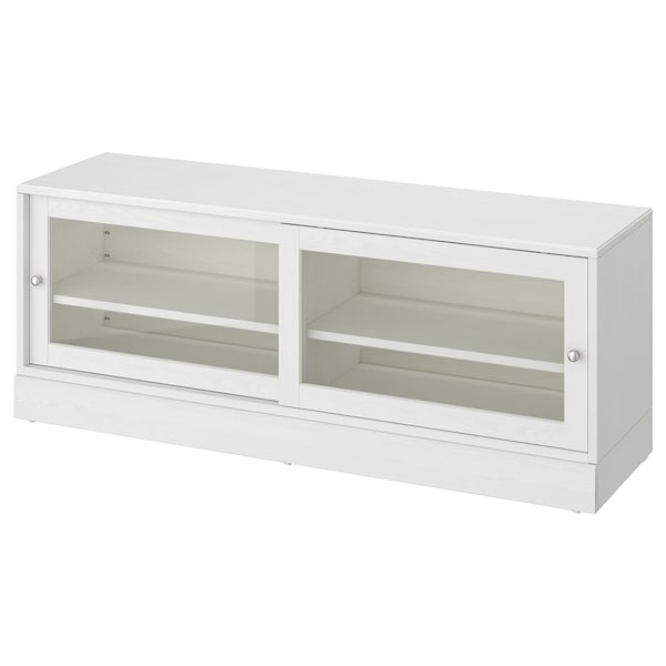 HAVSTA - TV bench with plinth, white, 160x47x62 cm