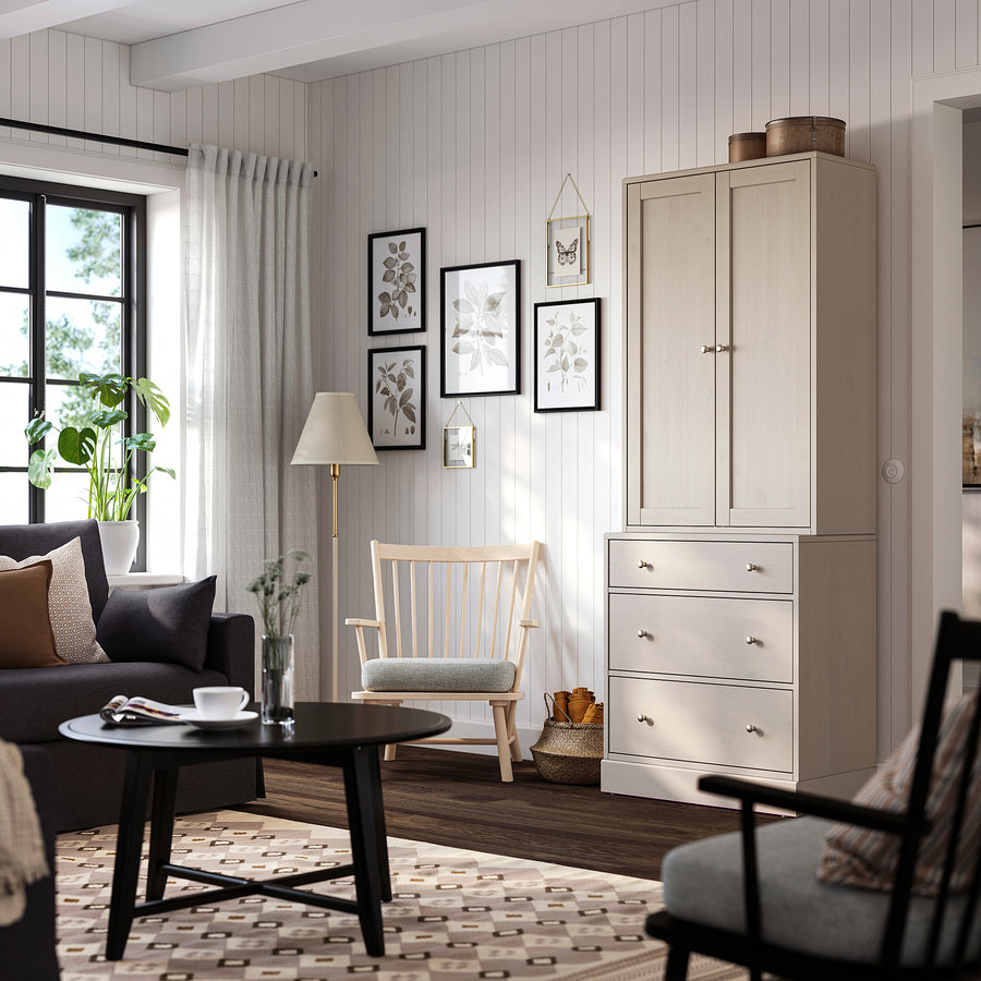 HAVSTA storage combination with drawers, grey-beige, 81x47x212 cm
