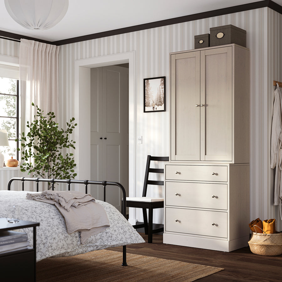 HAVSTA storage combination with drawers, grey-beige, 81x47x212 cm