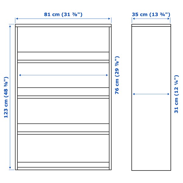 HAVSTA - Shelving unit, white, 81x35x123 cm