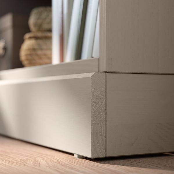 HAVSTA shelving unit with plinth, grey-beige, 81x37x134 cm