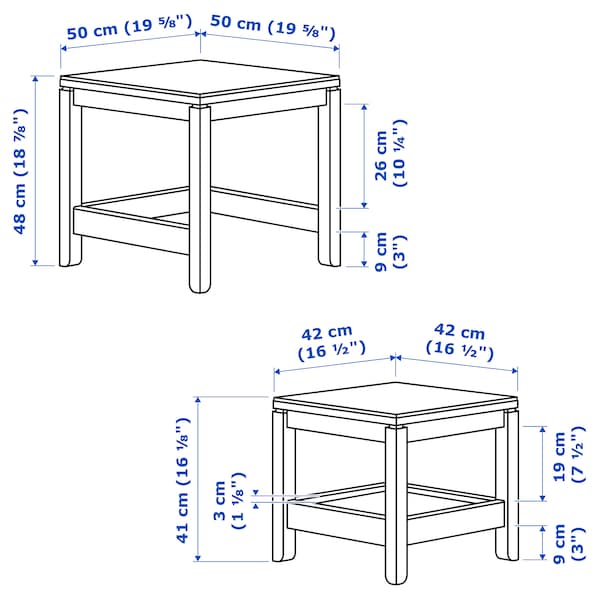 HAVSTA - Nest of tables, set of 2, grey-beige