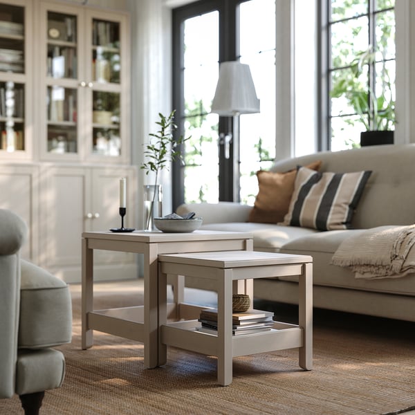 HAVSTA - HAVSTA Nest of tables, set of 2, grey-beige
