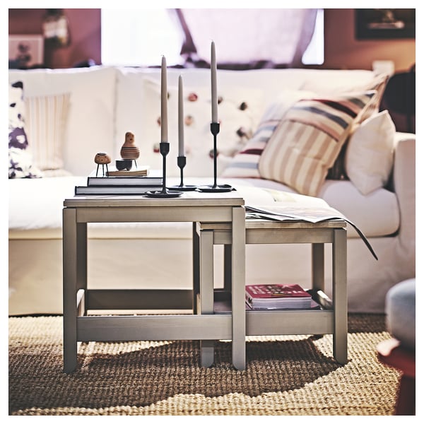 HAVSTA - HAVSTA Nest of tables, set of 2, grey-beige