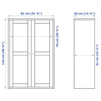 HAVSTA - Glass-door cabinet, white, 81x35x123 cm