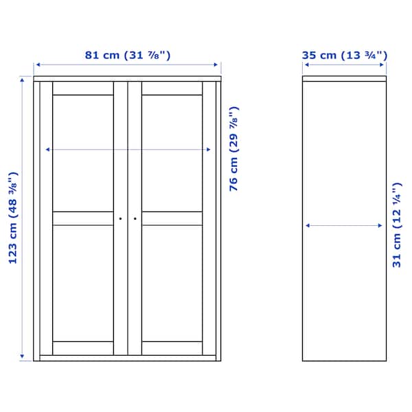 Ikea HAVSTA - Glass-door cabinet, white, 81x35x123 cm