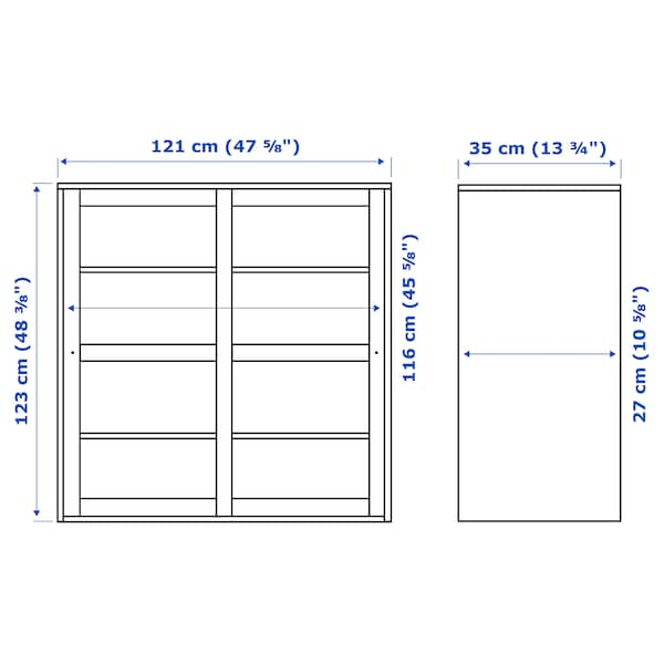 HAVSTA - Glass-door cabinet, white, 121x35x123 cm