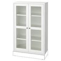 HAVSTA - Glass-door cabinet, white, 81x35x123 cm