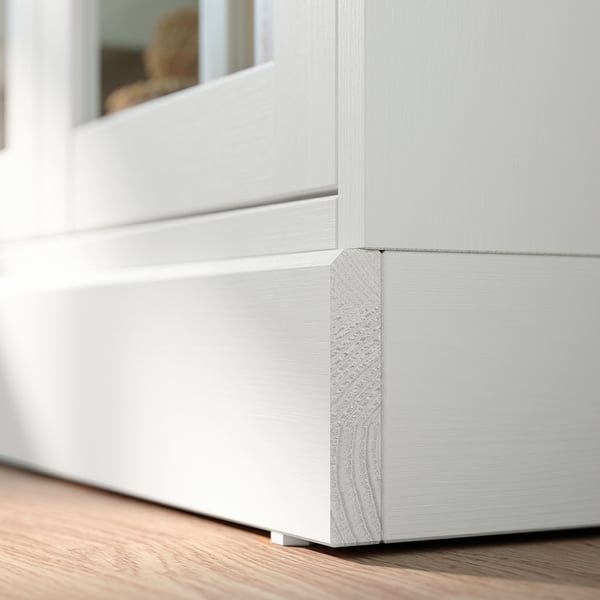 HAVSTA - HAVSTA Glass-door cabinet with plinth, white/clear glass, 81x37x134 cm
