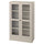 HAVSTA - HAVSTA Glass-door cabinet with plinth, grey-beige/clear glass, 81x37x134 cm