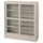 HAVSTA - HAVSTA Glass-door cabinet with plinth, grey-beige/clear glass, 121x37x134 cm