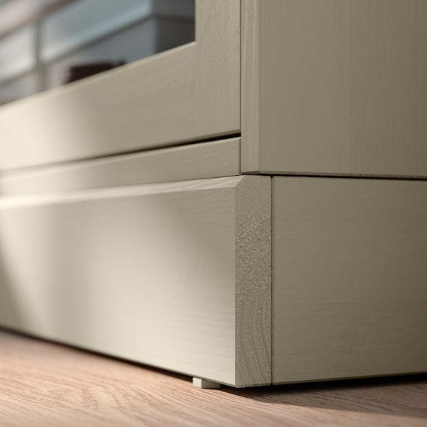 Ikea HAVSTA - Glass-door cabinet with plinth, grey-beige/clear glass, 121x37x134 cm