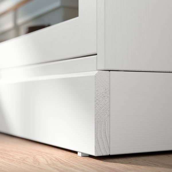 HAVSTA - HAVSTA Glass-door cabinet with plinth, white clear glass, 121x37x134 cm