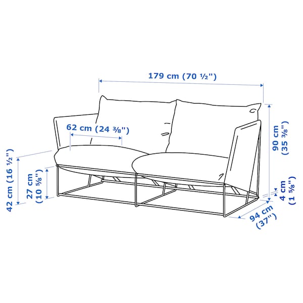 HAVSTEN - 2-seater outdoor sofa, beige/beige ,