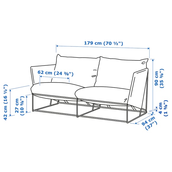 HAVSTEN / LÅGASKÄR - 4-seater garden set, beige/beige ,