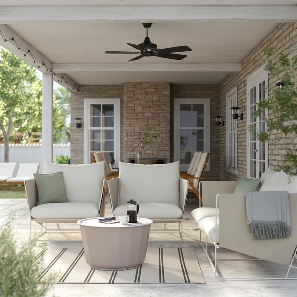 HAVSTEN / LÅGASKÄR - 4-seater garden set, beige/beige ,
