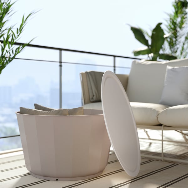 HAVSTEN / LÅGASKÄR - 4-seater garden set, beige/beige ,