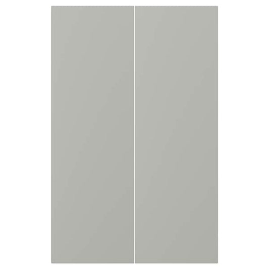 HAVSTORP - 2-p door f corner base cabinet set, light grey, 25x80 cm