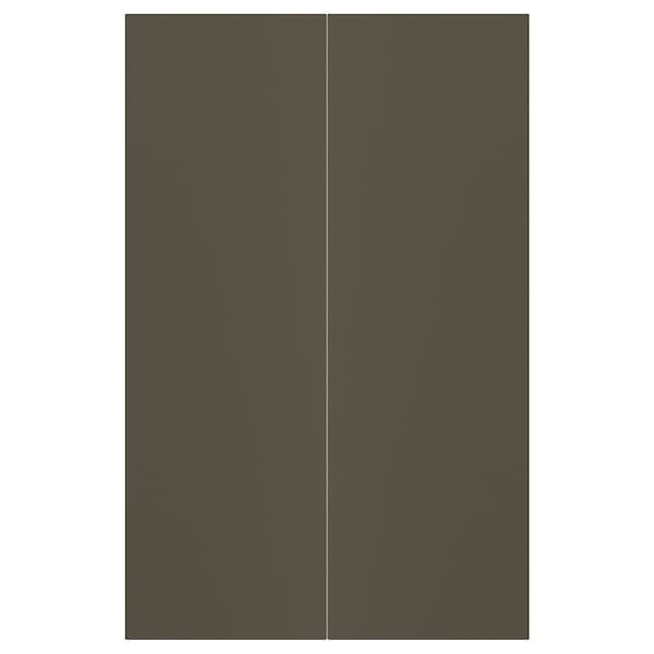 HAVSTORP - 2-p door f corner base cabinet set, brown-beige, 25x80 cm