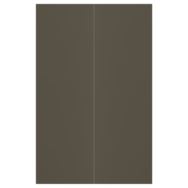 HAVSTORP 2-p door f corner base cabinet set, brown-beige, 25x80 cm