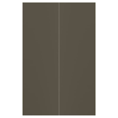 HAVSTORP - 2-p door f corner base cabinet set, brown-beige, 25x80 cm