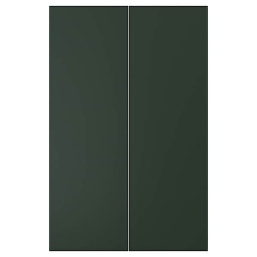 HAVSTORP - 2-p door f corner base cabinet set, deep green, 25x80 cm