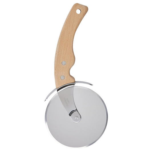 HAVSTULPAN pizza cutter, stainless steel/beech, 22 cm