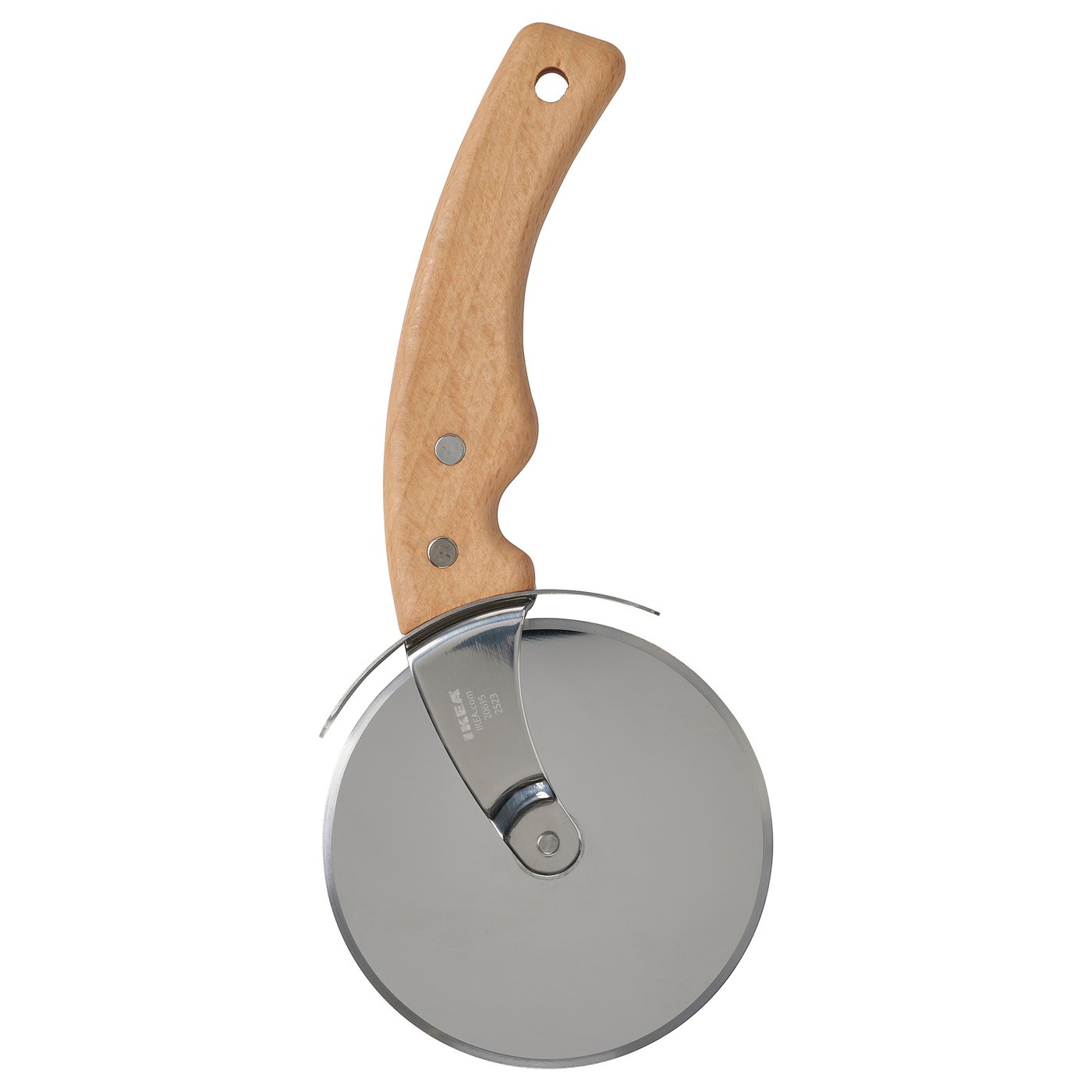 HAVSTULPAN pizza cutter, stainless steel/beech, 22 cm