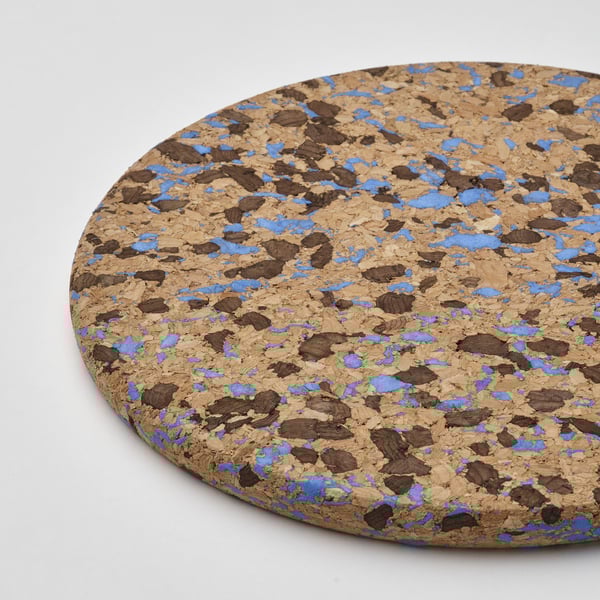 HEAT pot stand, cork patterned/light blue, 19 cm