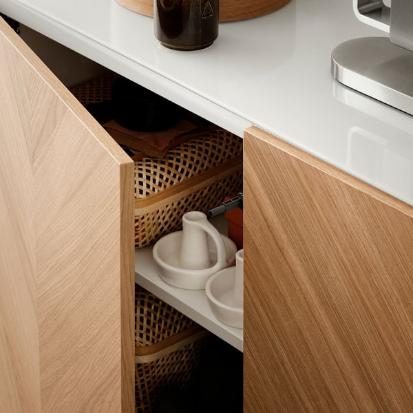 HEDEVIKEN - HEDEVIKEN Door, oak veneer, 60x64 cm