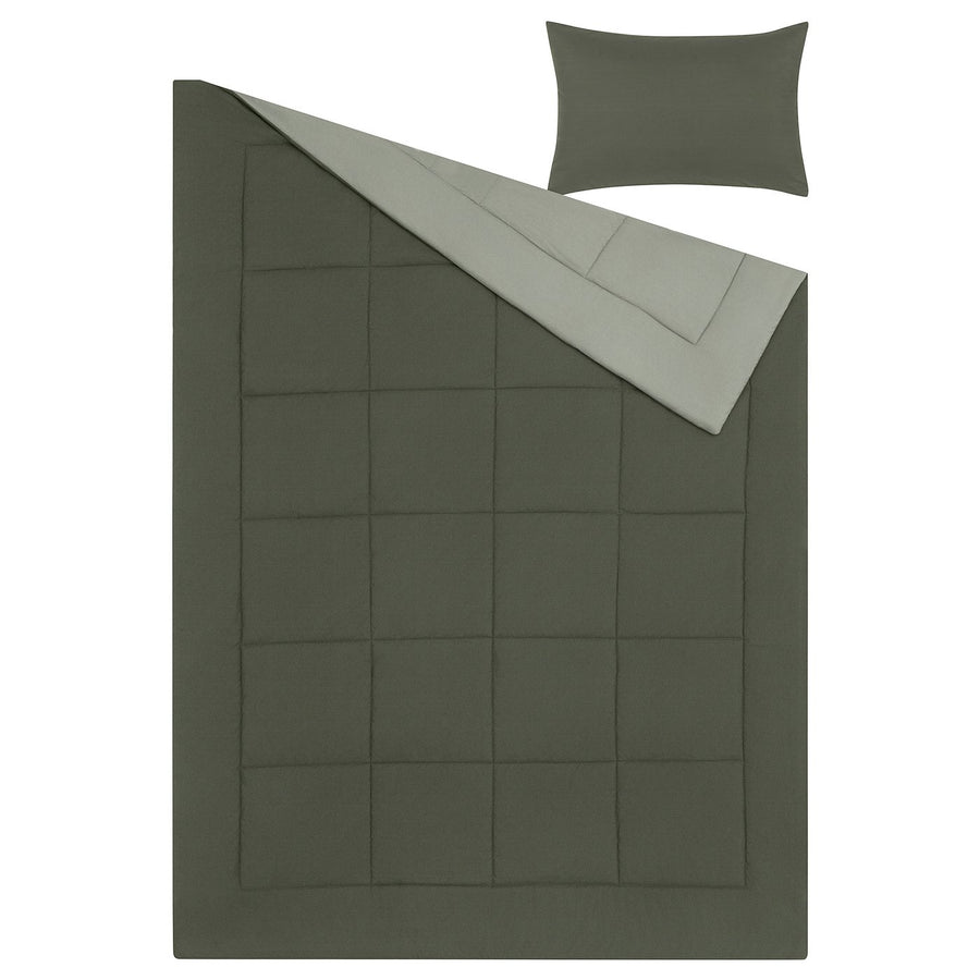 HEDFRYLE comforter set, green, 150x200/50x80 cm