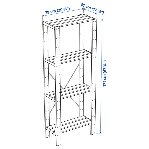 HEJNE 1 section - pine 78x31x171 cm , 78x31x171 cm